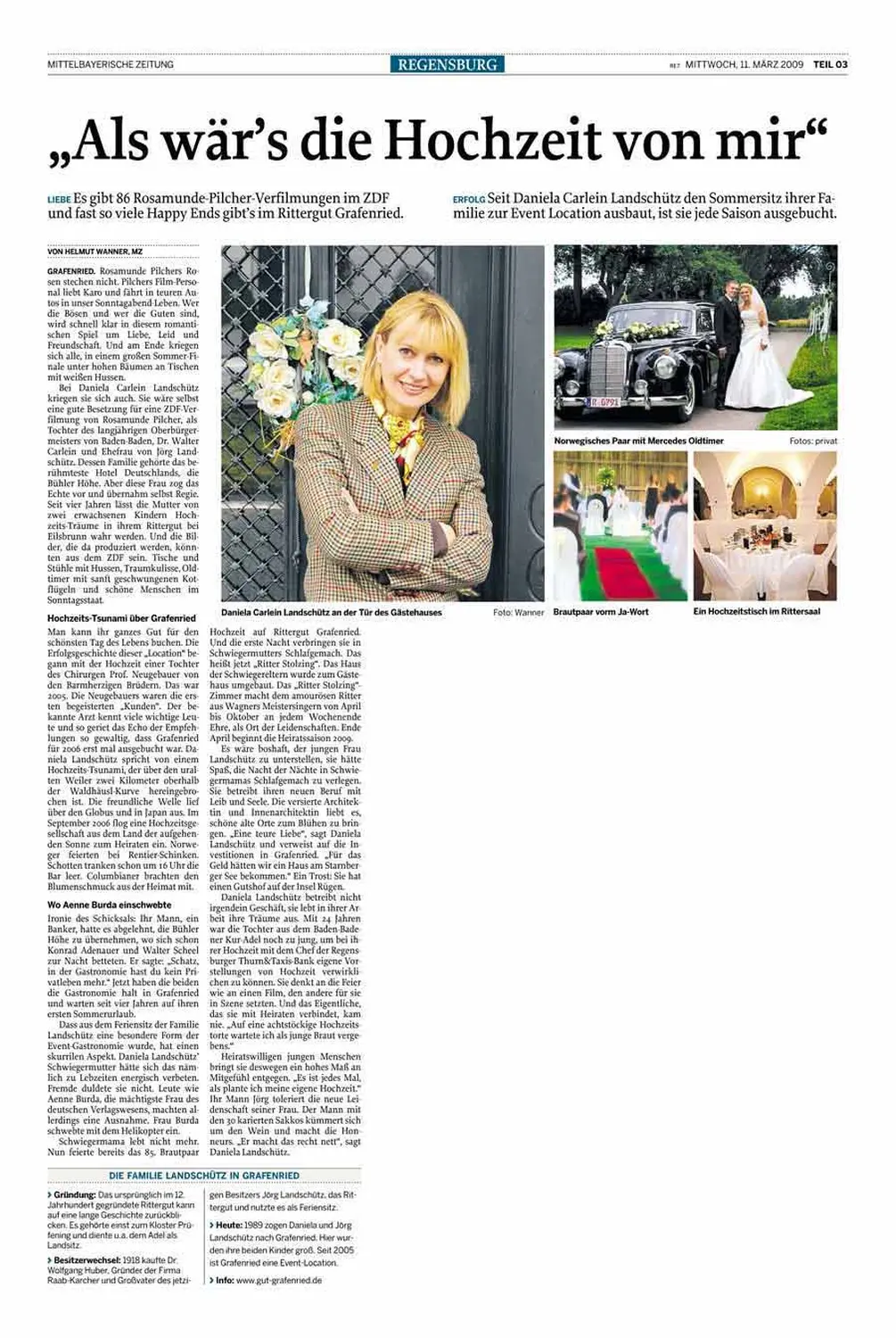 Rittergut Grafenried Standort GmbH in Zeitung