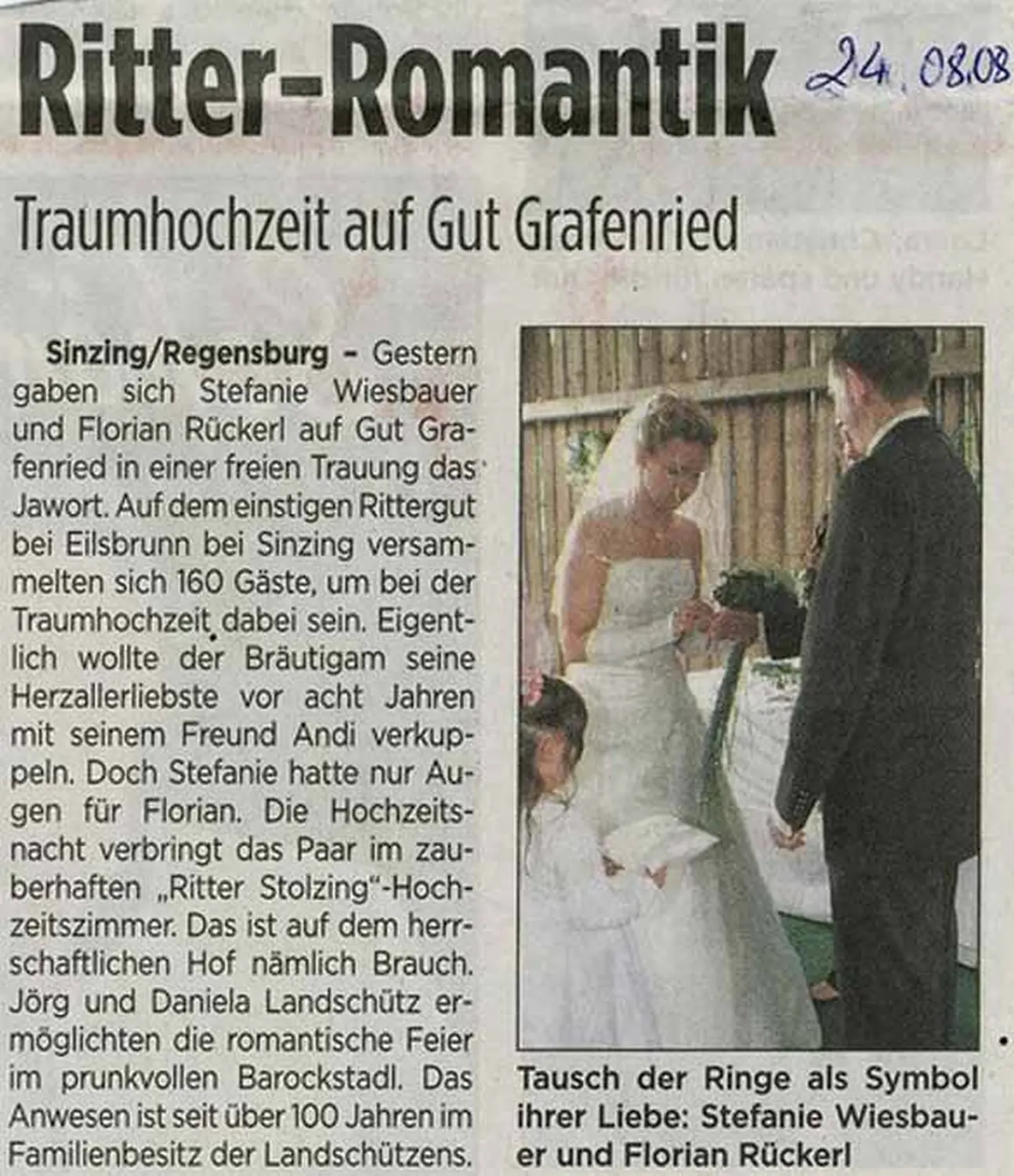 Rittergut Grafenried Standort GmbH in Zeitung